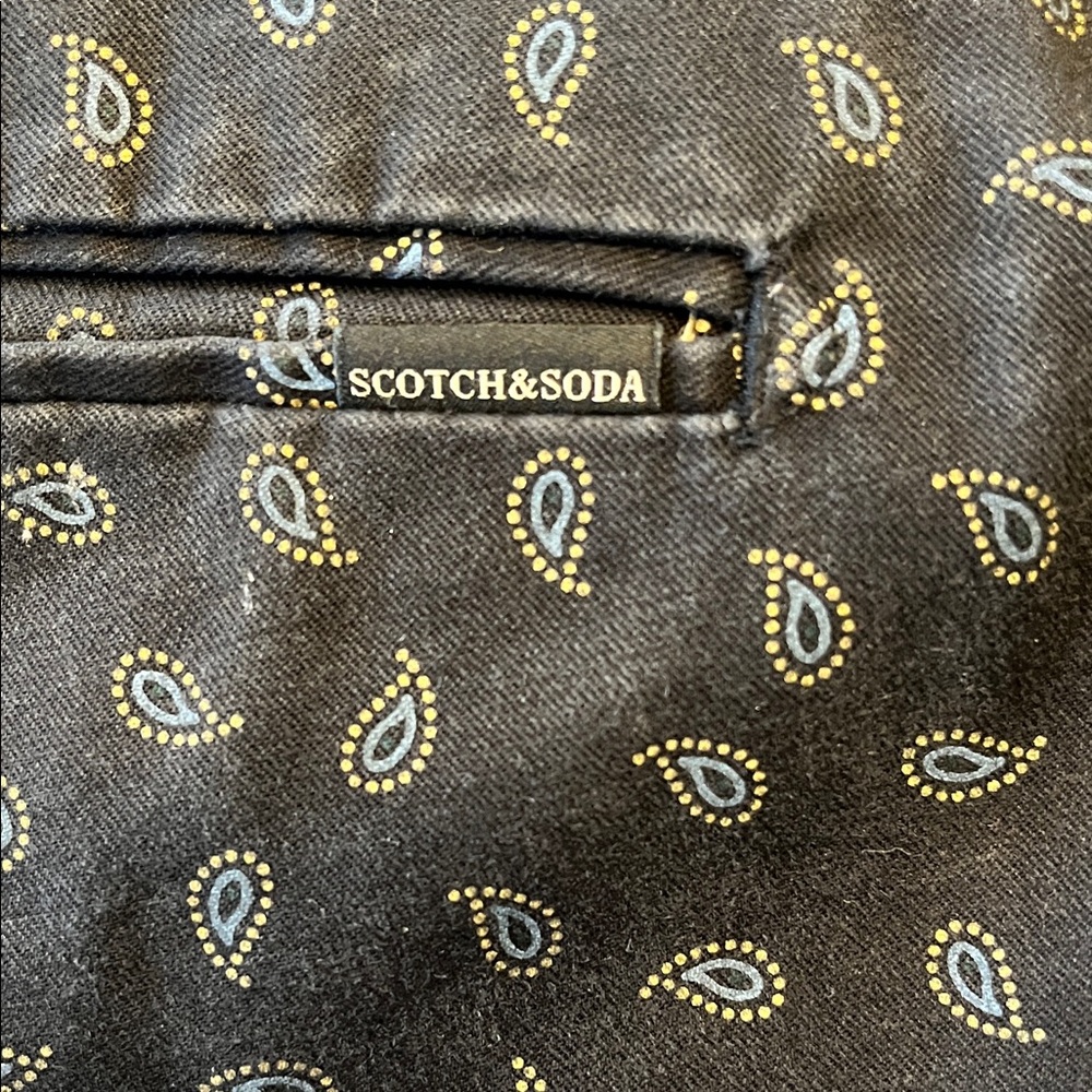 Men's Dark Navy Blue W/ Paisley Pattern Pants { 32 X 34 }